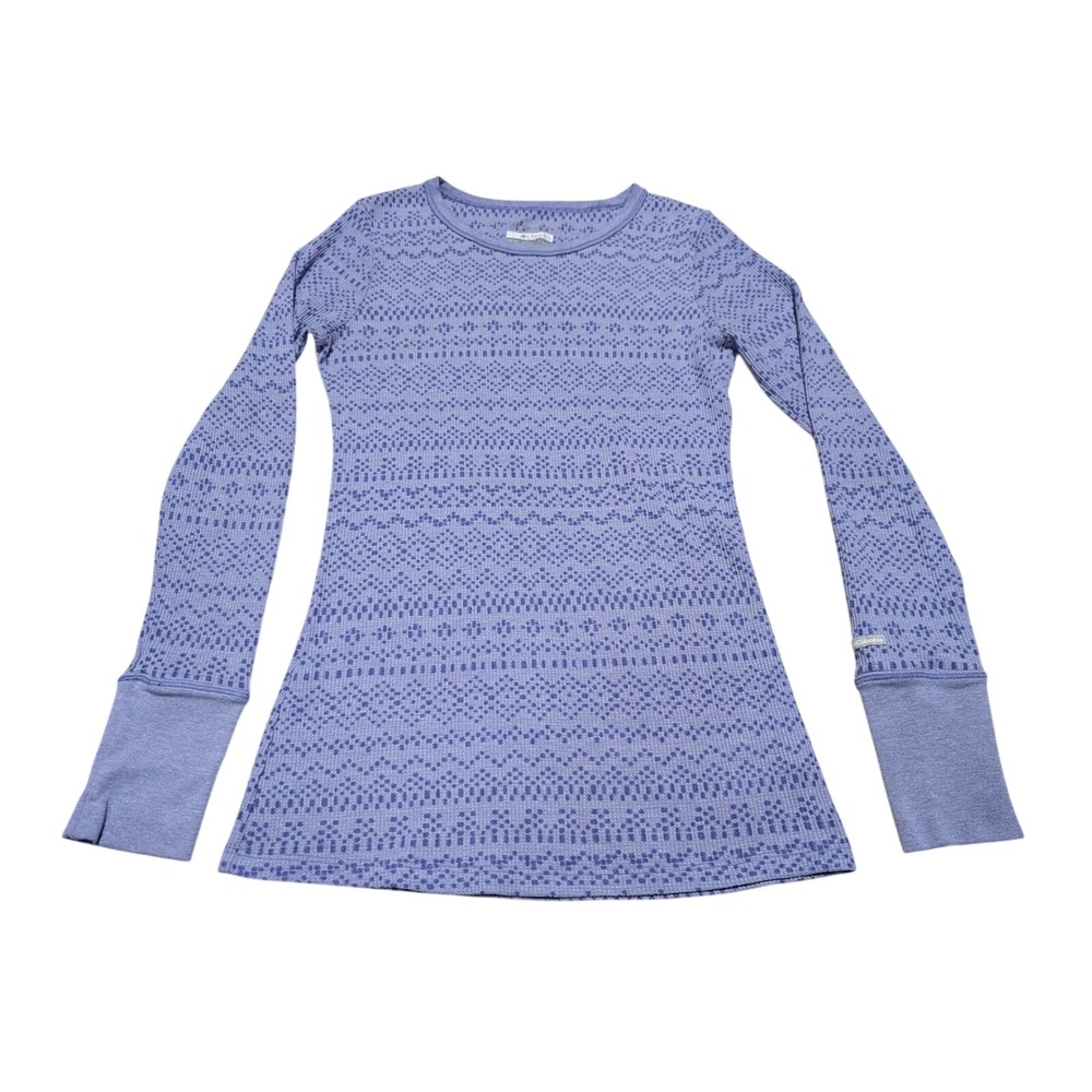 Columbia Womens Purple Fair‎ Isle Waffle Knit Thermal Base Layer Top Small